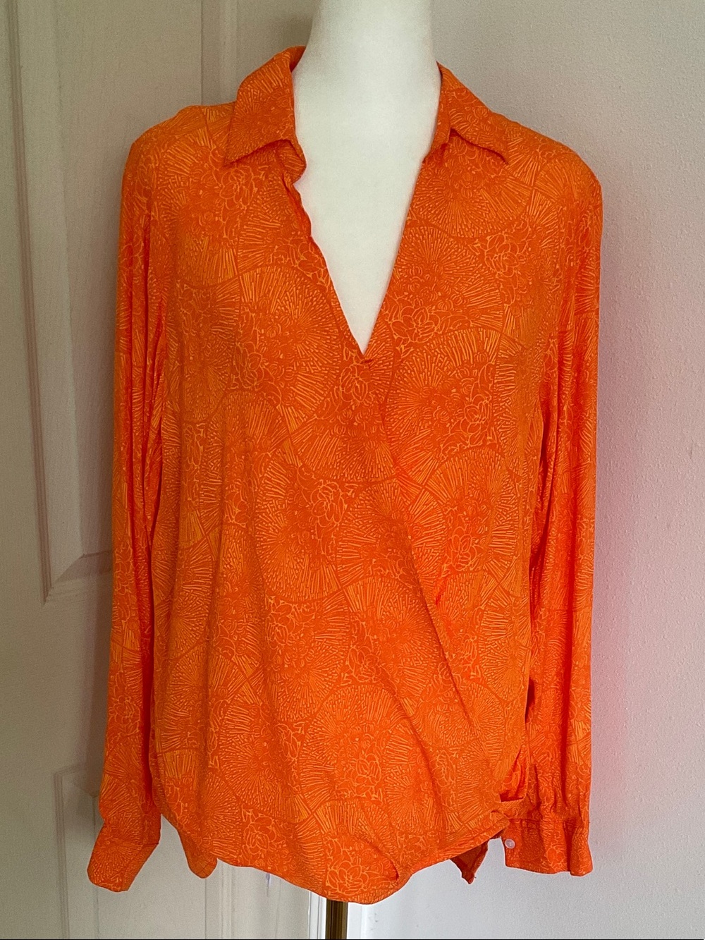 Orange Long Sleeve Women's Top